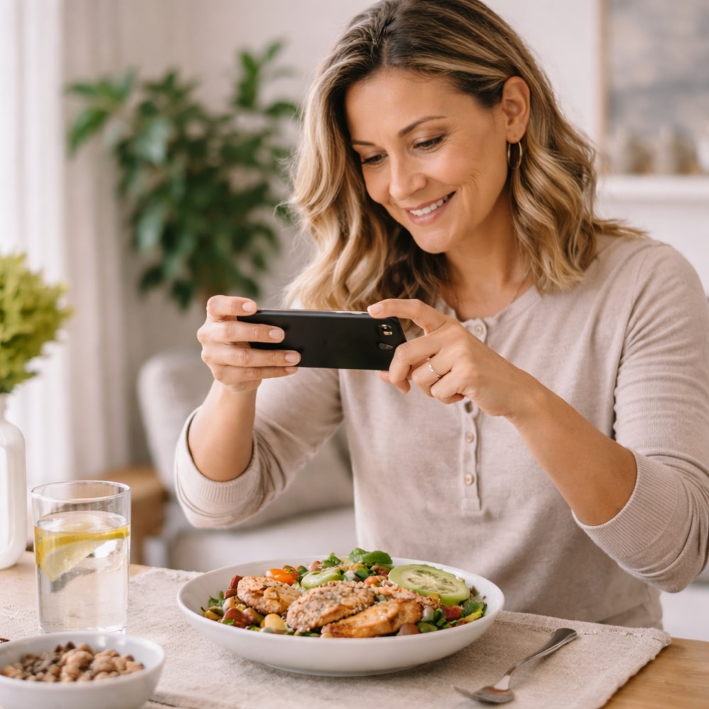 Woman eating a meal