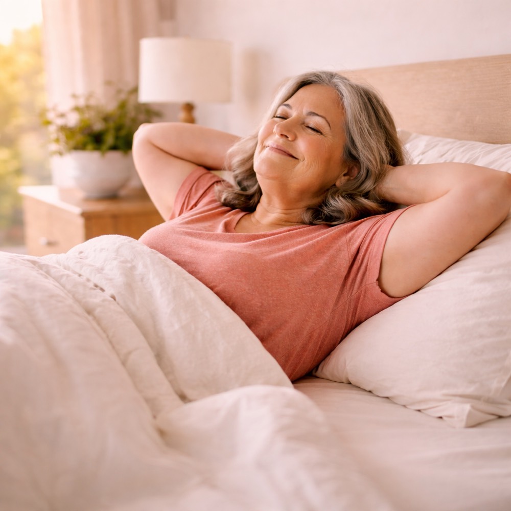 Woman reading in bed